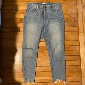 LOFT distressed curvy skinny jeans